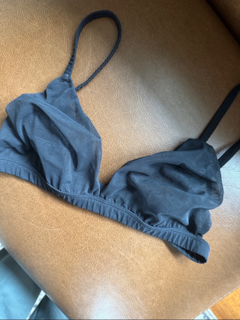 SKIMS Black Sheer Triangle Bralette